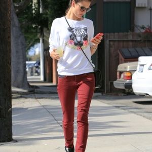 Blank NYC Red Corduroy Skinny Jeans Size 25